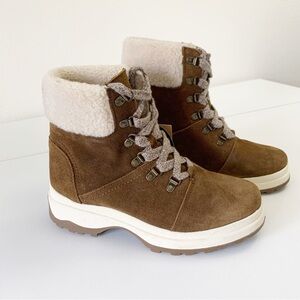 ▪️White Mountain Bravo Lace-Up Brown Leather Bootie ~ 7.5